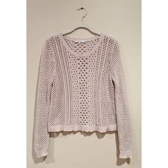 Madewell Crochet Knit Sweater Beige Medium - Picture 5 of 10